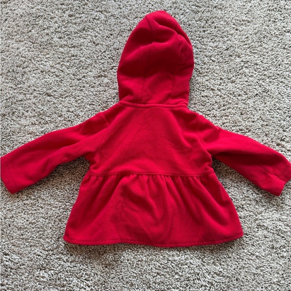 Baby Girl 3-Piece Outfit Red Peacoat, Onesie & Floral Pants Size 9 months - Picture 12 of 14